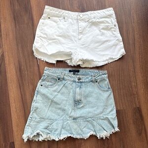 White Denim Shorts